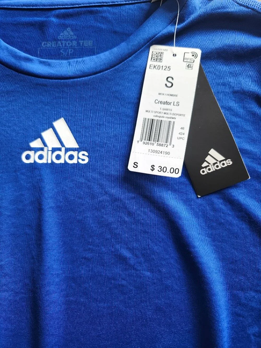 Men's Adidas Creater Long Sleeve Tee / Blue / Size Small